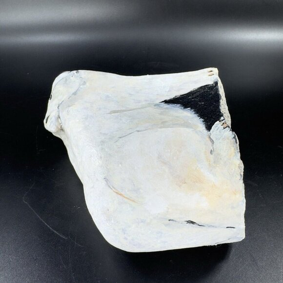 Hand Painted Folk Art Stone Paperweight Figurine Polar Bear Heavy Signed Lejman - Picture 5 of 15